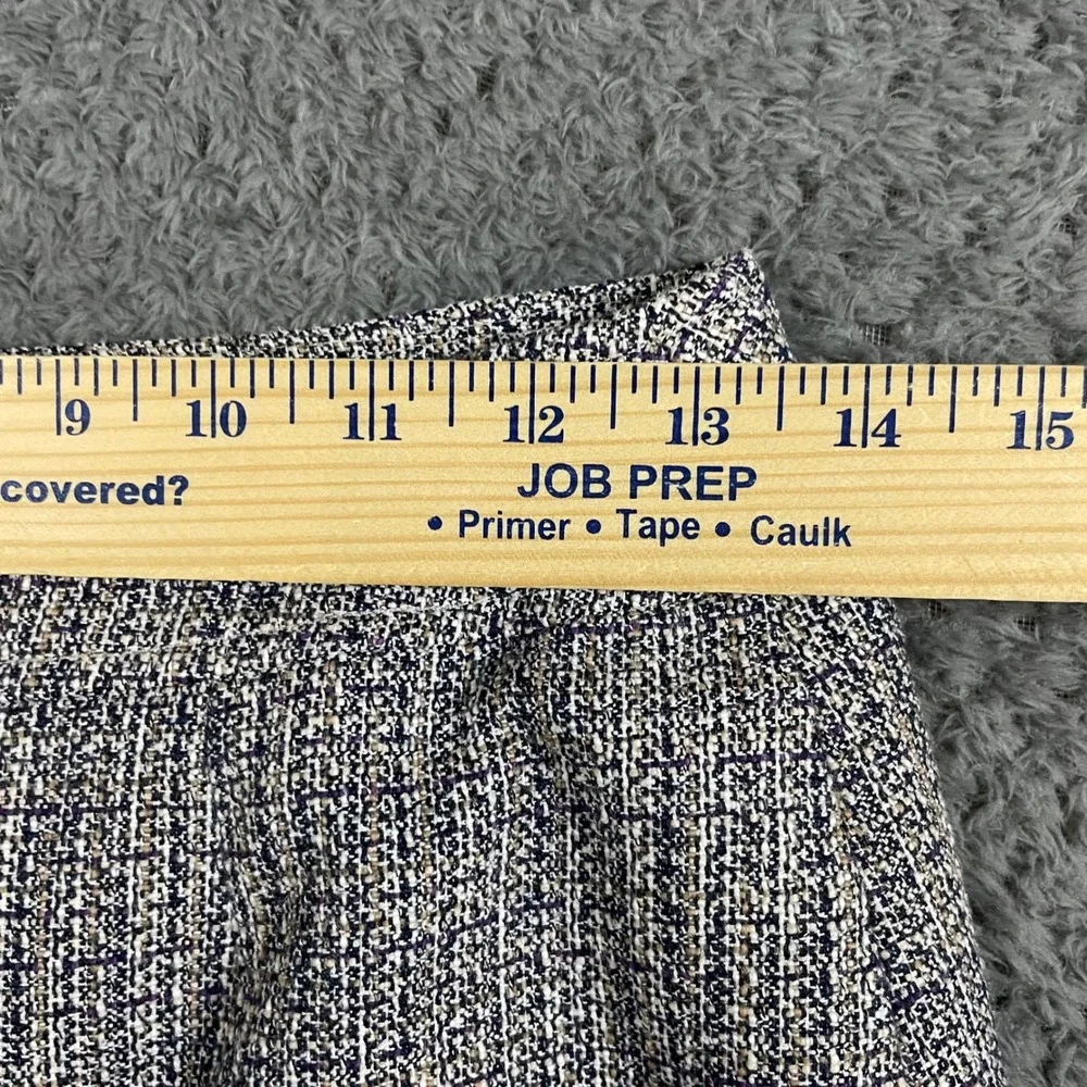 Tahari Arthur S Levine Tweed Pencil Skirt Size 6P Petite Gray Purple Career